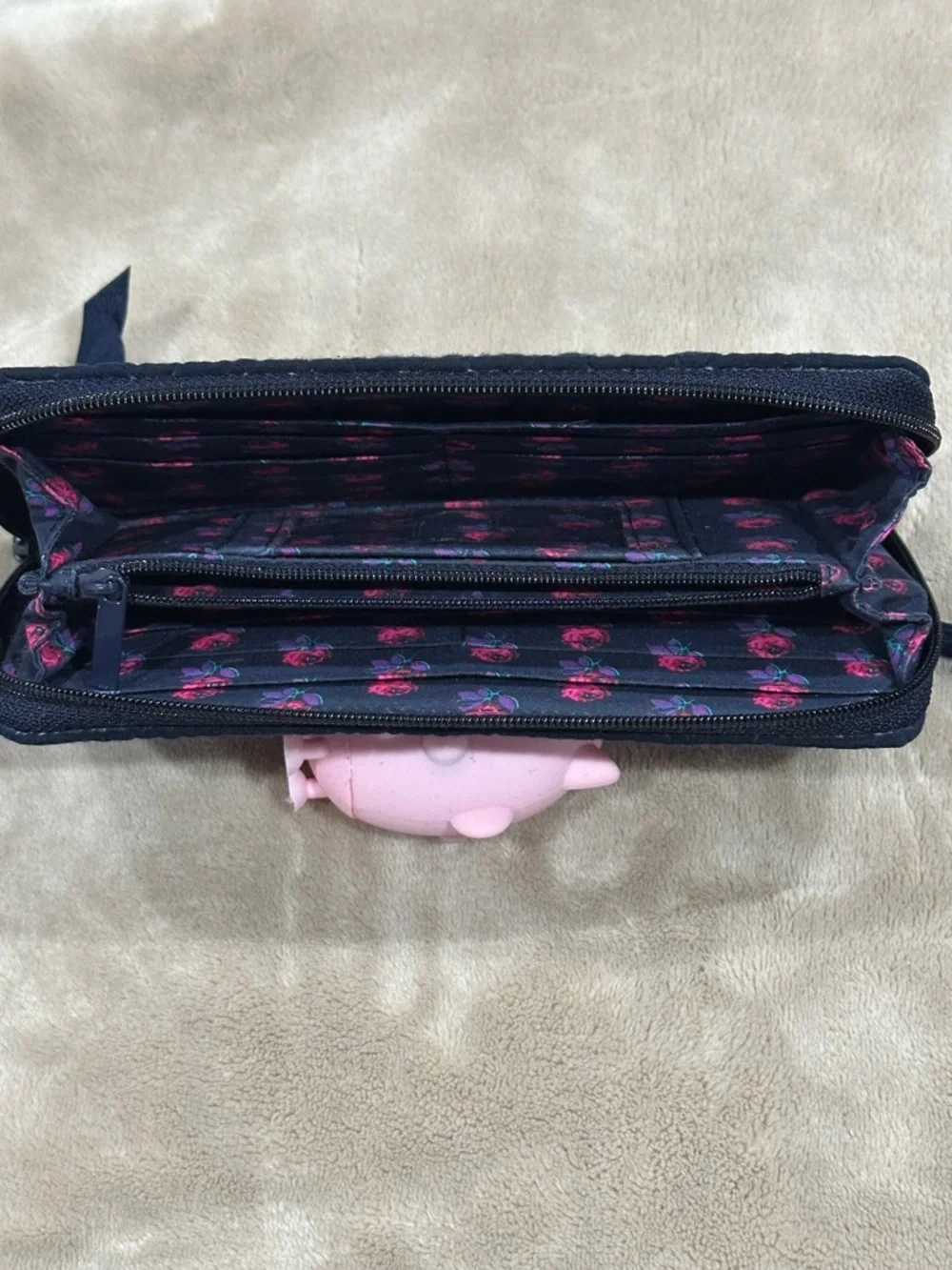 Vera Bradley Quilted Navy Wristlet Wallet - Picture 3 of 4